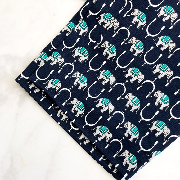 J. Crew Navy Elephant Print Slim Ankle Pants - Picture 2 of 7